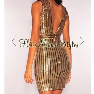 Gold sequin dress perfect for New Years Eve!